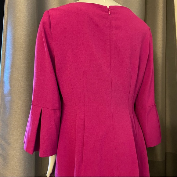 Beautiful deep fuchsia Eliza J dress with pleat detailing size 12 NWT - Picture 8 of 10